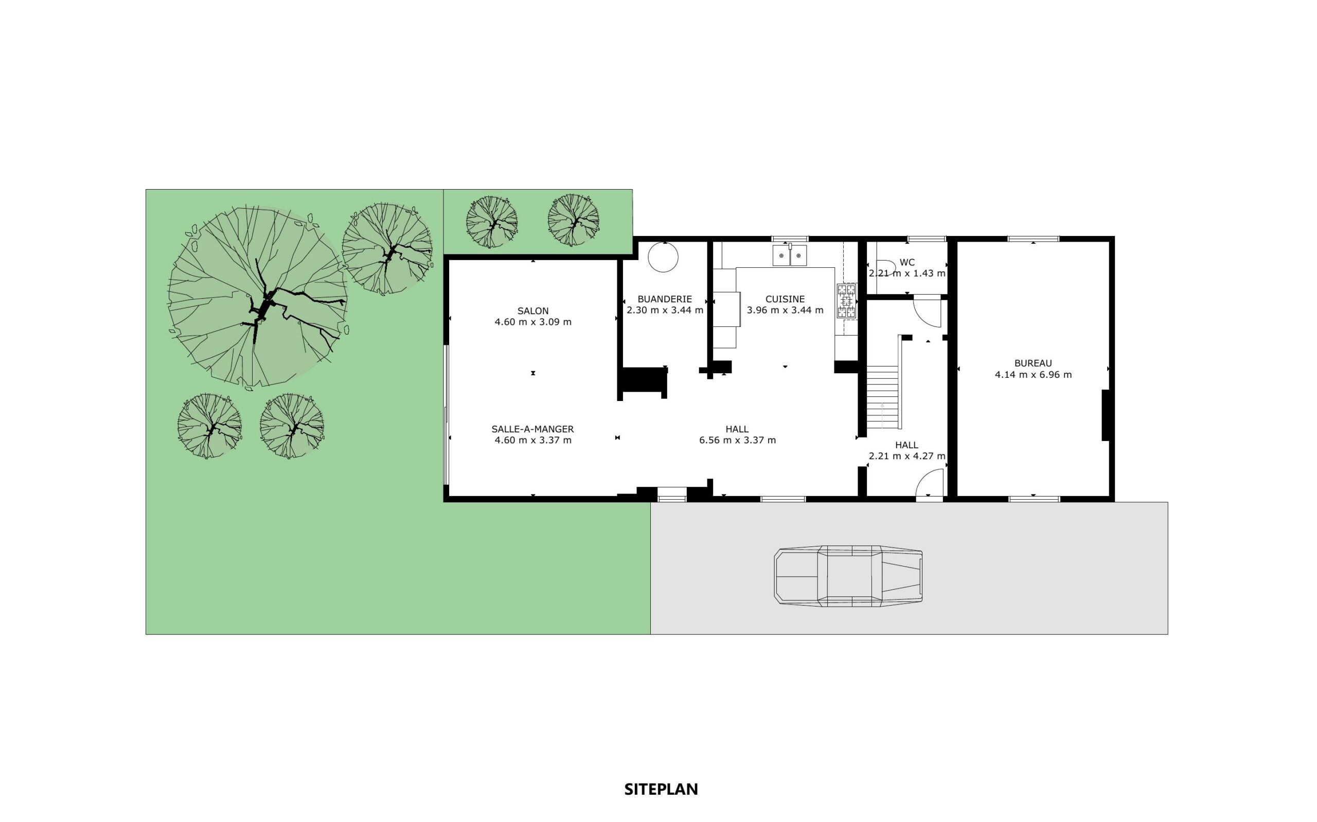 Plan Schématique de site 2D d'une maison